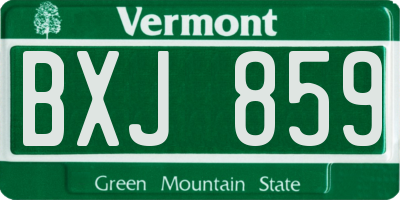 VT license plate BXJ859