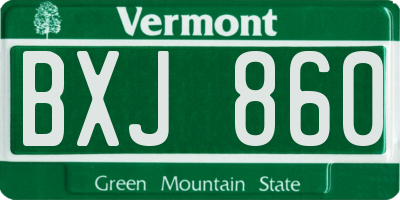 VT license plate BXJ860