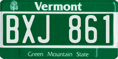 VT license plate BXJ861