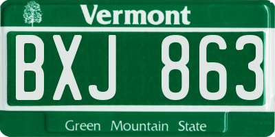 VT license plate BXJ863