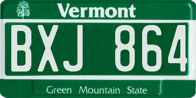 VT license plate BXJ864