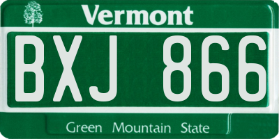 VT license plate BXJ866