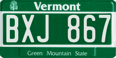 VT license plate BXJ867