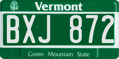 VT license plate BXJ872