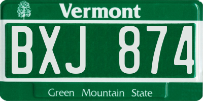 VT license plate BXJ874