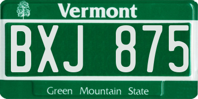 VT license plate BXJ875