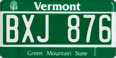 VT license plate BXJ876
