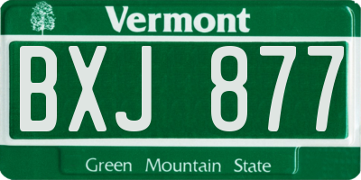 VT license plate BXJ877