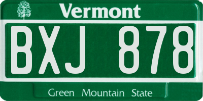 VT license plate BXJ878