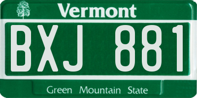 VT license plate BXJ881