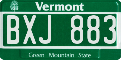 VT license plate BXJ883