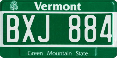 VT license plate BXJ884