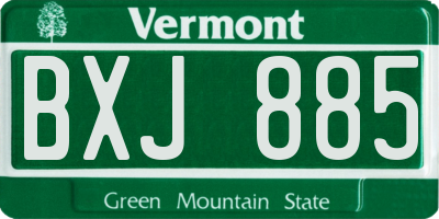 VT license plate BXJ885