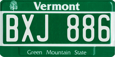 VT license plate BXJ886
