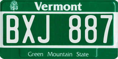 VT license plate BXJ887