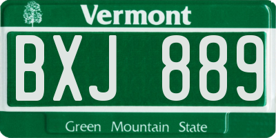 VT license plate BXJ889