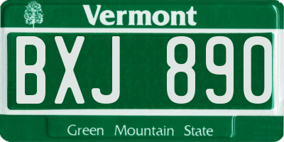 VT license plate BXJ890