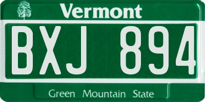 VT license plate BXJ894