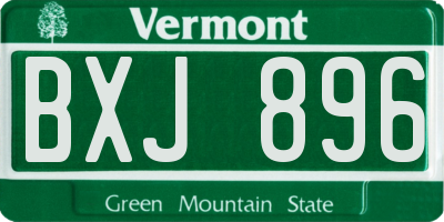 VT license plate BXJ896