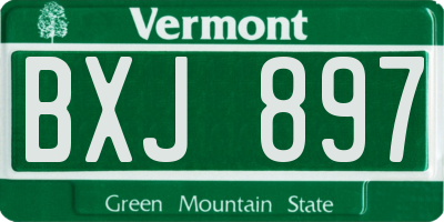 VT license plate BXJ897