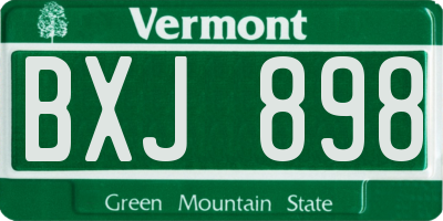 VT license plate BXJ898