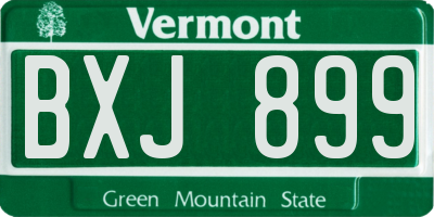 VT license plate BXJ899