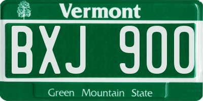 VT license plate BXJ900