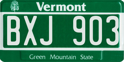 VT license plate BXJ903