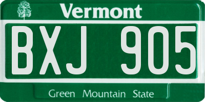 VT license plate BXJ905