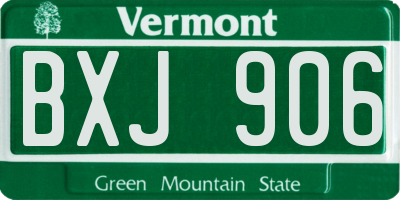 VT license plate BXJ906