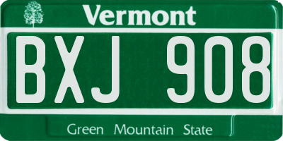 VT license plate BXJ908