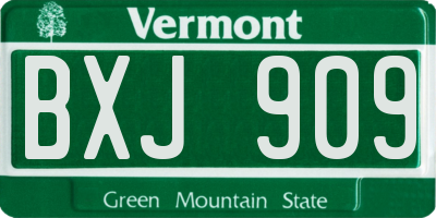 VT license plate BXJ909