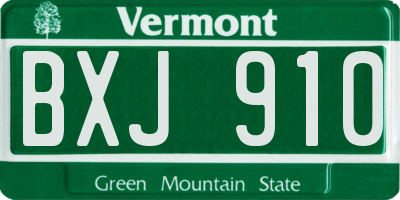 VT license plate BXJ910