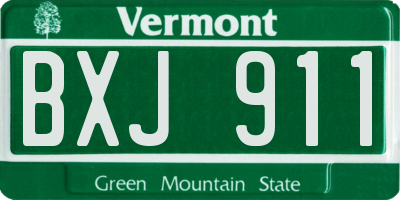 VT license plate BXJ911