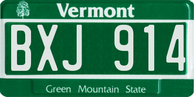 VT license plate BXJ914