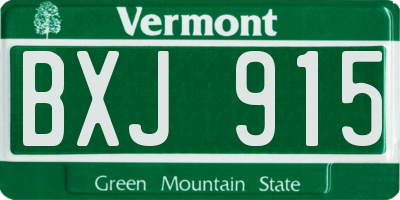 VT license plate BXJ915