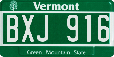 VT license plate BXJ916