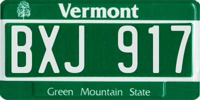 VT license plate BXJ917
