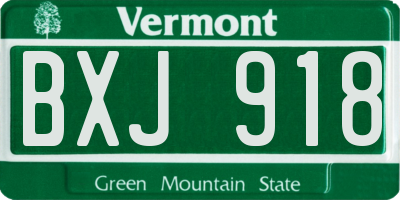 VT license plate BXJ918