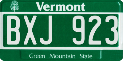 VT license plate BXJ923