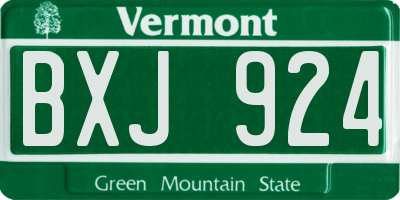 VT license plate BXJ924