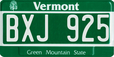 VT license plate BXJ925