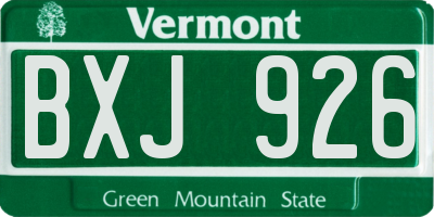 VT license plate BXJ926