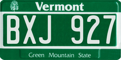 VT license plate BXJ927