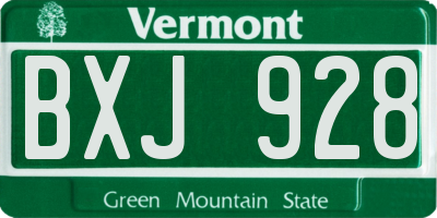 VT license plate BXJ928