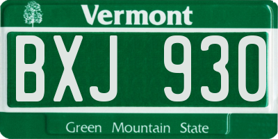 VT license plate BXJ930