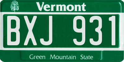 VT license plate BXJ931