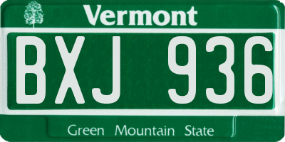 VT license plate BXJ936