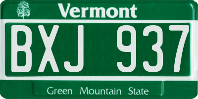 VT license plate BXJ937
