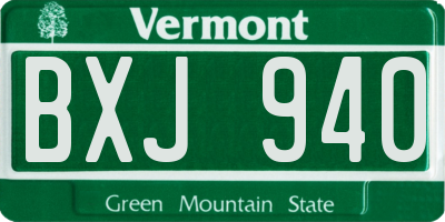 VT license plate BXJ940